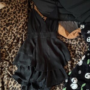 Pink Lily Black Layered Jumpsuit